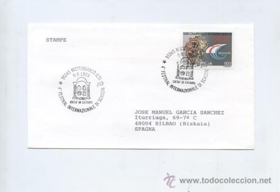 Selos: ITALIA. 4&ordm; FESTIVAL INTERNACIONAL DE AJEDREZ. PREMIO CIUDAD DE CATANIA MISTERBIANCO (CT) 09/08/1993