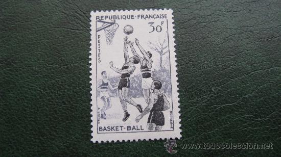 Selos: 1956 francia, baloncesto, yvert 1072
