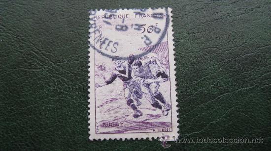 Sellos: 1956 francia, rugby, yvert 1074