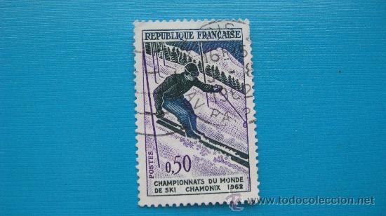 Sellos: 1962 francia, campeonato del mundo de esqui, chamonix, yvert 1327