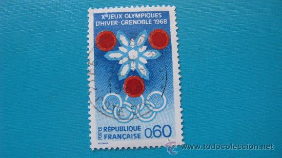 Selos: 1967 francia, juegos de invierno de grenoble, yvert 1520