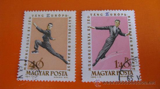 Briefmarken: 1963 hungria, campeonato europeo de patinaje, budapest.