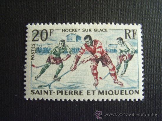 Briefmarken: HOCKEY SOBRE HIELO. SAN PEDRO MIQUELON N&ordm; YVERT 360***A&Ntilde;O 1959.