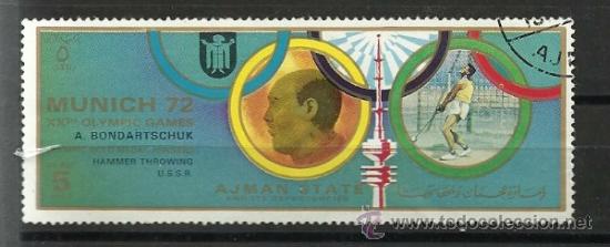 Selos: USADO ATLETISMO JUEGOS OLIMPCIOS MUNICH 1972 GANADORES AJMAN MARTILLO A.BONDARTSCHUK