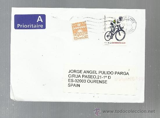 Sellos: SOBRE USADO DINAMARCA GALICIA 2011  CAMPEONATO DEL MUNDO DE CICLISMO