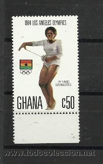 Sellos: GIMNASIA RITMICA GHANA 1984 JUEGOS OLIMPICOS LOS ANGELES OLIMPIADA