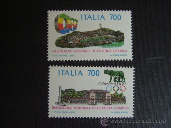 Selos: ITALIA N&ordm; YVERT 1751/2*** A&Ntilde;O 1987.DEPORTE. CAMPEONATO DEL MUNDO DE ATLETISMO
