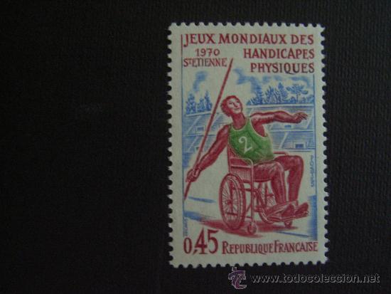 Sellos: FRANCIA ,N&ordm; YVERT 1649***A&Ntilde;O 1970. JUEGOS MUNDIALES PARA DISCAPACITADOS FISICOS