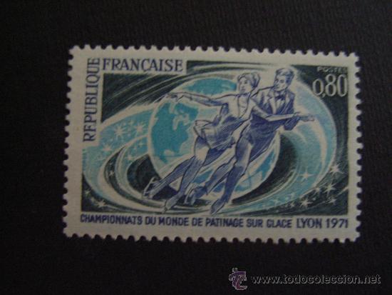 Briefmarken: FRANCIA ,N&ordm; YVERT 1665***A&Ntilde;O 1971. CAMPEONATO DEL MUNDO DE PATINAJE SOBRE HIELO