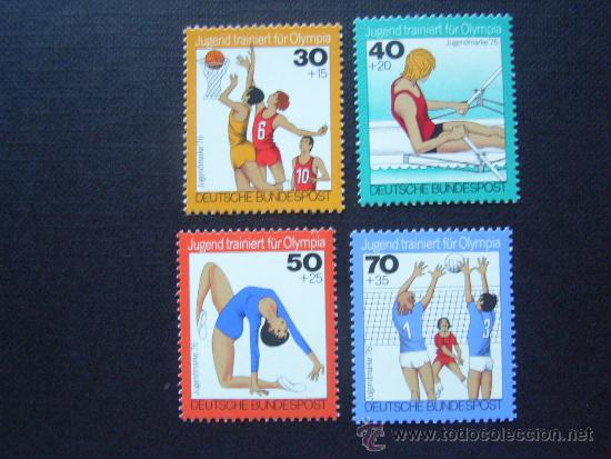Sellos: ALEMANIA FEDERAL N&ordm; YVERT  731/4*** A&Ntilde;O 1976. PRO JUVENTUD, DEPORTES