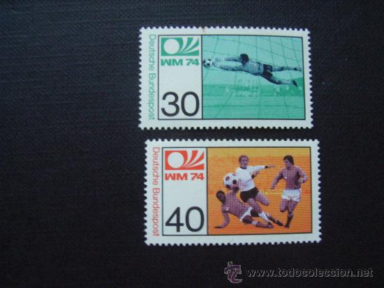 Selos: ALEMANIA FEDERAL N&ordm; YVERT  657/8*** A&Ntilde;O 1974. CAMPEONATO DEL MUNDO DE FUTBOL