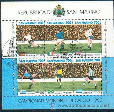 Timbres: San Marino & Campionato Mundial de Futebol Italia 1990