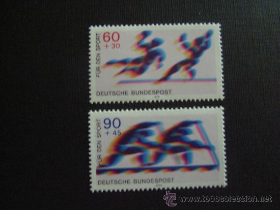 Selos: ALEMANIA FEDERAL N&ordm; YVERT  848/9*** A&Ntilde;O 1979.  DEPORTES. BALONMANO Y PIRAGUISMO