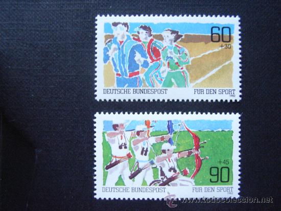 Selos: ALEMANIA FEDERAL N&ordm; YVERT  959/0*** A&Ntilde;O 1982. PRO DEPORTES. CARRERA DE FONDO Y TIRO CON ARCO