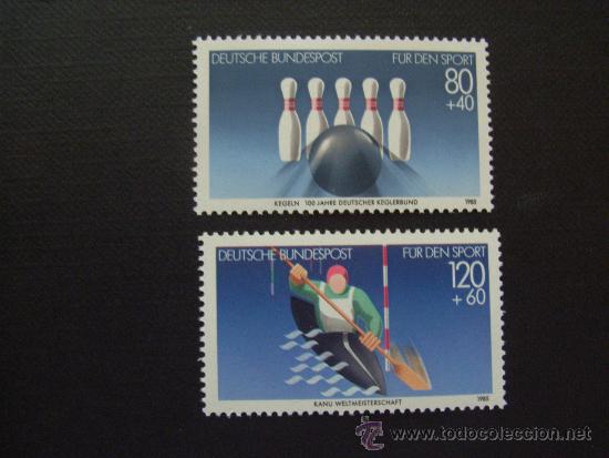 Selos: ALEMANIA FEDERAL N&ordm; YVERT  1070/1*** A&Ntilde;O 1985.PRO DEPORTES.BOLOS Y PIRAGUISMO