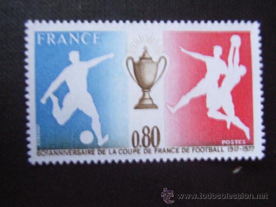 Selos: FRANCIA ,N&ordm; YVERT 1940***A&Ntilde;O 1977. 60 ANIVERSARIO COPA DE FRANCIA DE FUTBOL