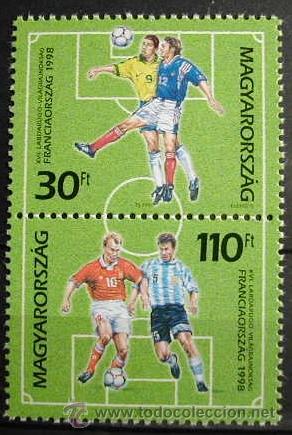 Selos: HUNGRIA 1998 - CAMPEONATO DEL MUNDO DE FUTBOL FRANCIA'98 - YVERT3641-3642