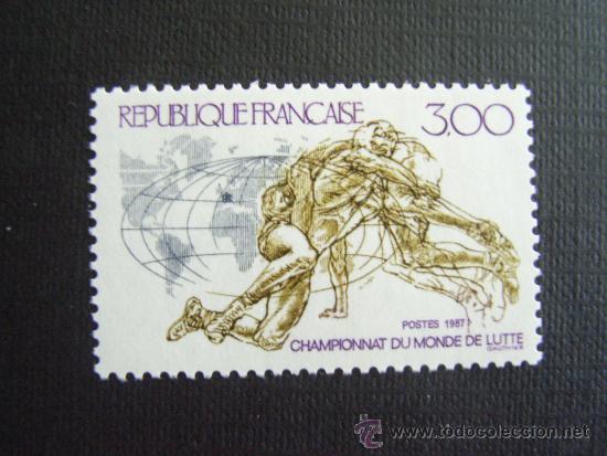 Timbres: FRANCIA ,N&ordm; YVERT 2482***A&Ntilde;O 1987. DEPORTE, CAMPEONATO DEL MUNDO DE LUCHA