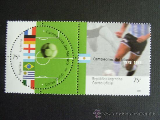 Sellos: FUTBOL.  ARGENTINA N&ordm; YVERT 2299/0*** A&Ntilde;O 2002,CAMPEONATO MUNDIAL DE FUTBOL
