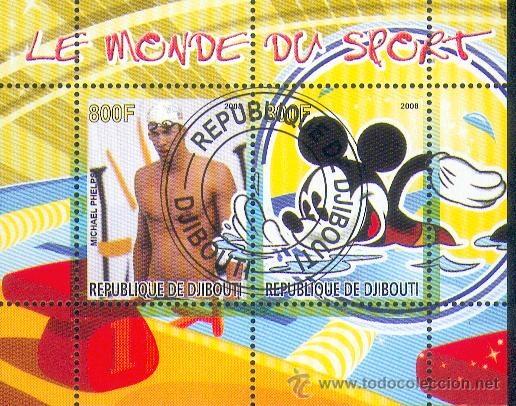 Timbres: Djibuti& Nata&ccedil;&atilde;o M.Phelps (17)