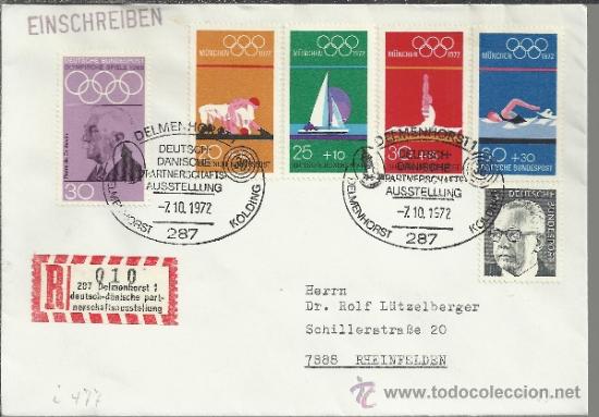 Timbres: DELMENHORST CC CERTIFICADA OLIMPIADAS DE MUNICH DEPORTE