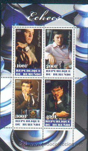 Timbres: Burundi ** & Mestres do Xadrez 2011 (7)