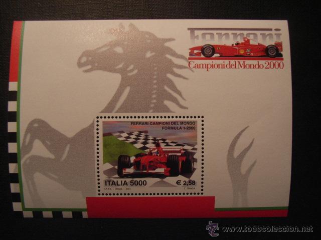 Briefmarken: ITALIA N&ordm; YVERT HB 30*** A&Ntilde;O 2000. DEPORTES.F-1. FERRARI CAMPEON MUNDO F-1