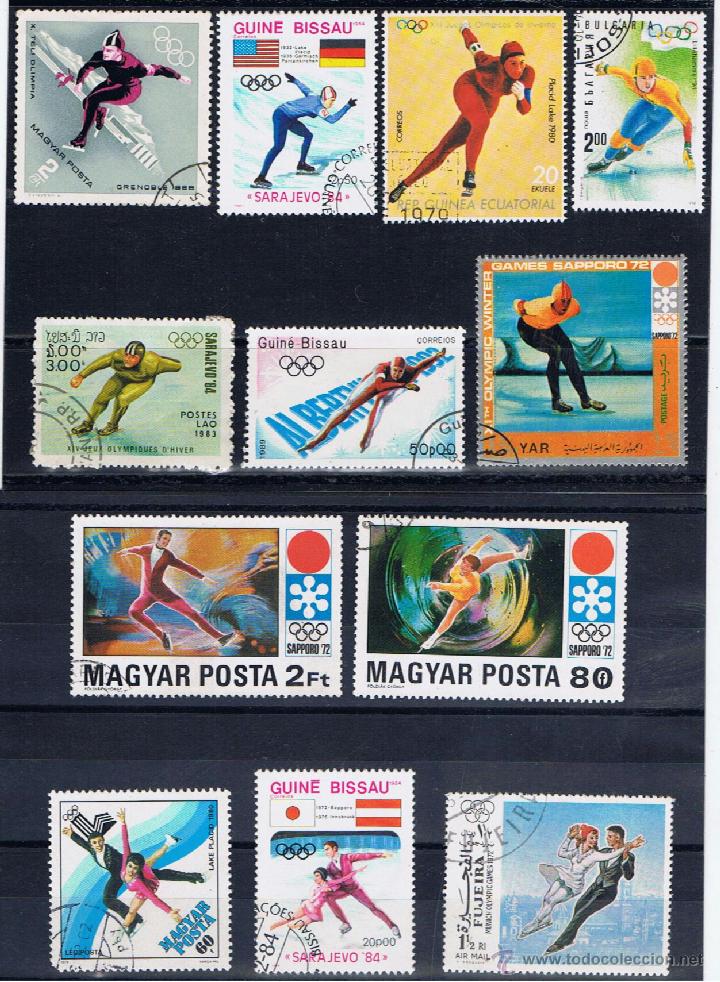 Briefmarken: mini lote 12 sellos usados patinaje artistico