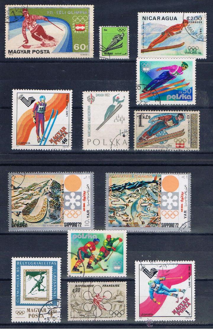 Briefmarken: mini lote 13 sellos esqui hockey sapporo 72