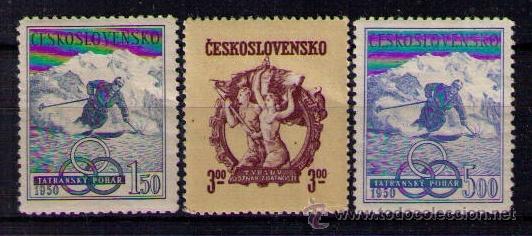 Timbres: CHECOSLOVAQUIA 1950 - DEPORTES - SKY - YVERT 523-525