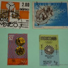Sellos: LOTE 4 SELLOS MEXICO, TEMATICA DEPORTES AÑOS 1965 Y AÑOS 70. Lote 41593362