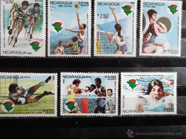 Timbres: Nicaragua. 1195/98 + A 986/88 Deportes: Volley,boxeo,f&uacute;tbol,ciclismo,nataci&oacute;n,basket,halterofilia**.