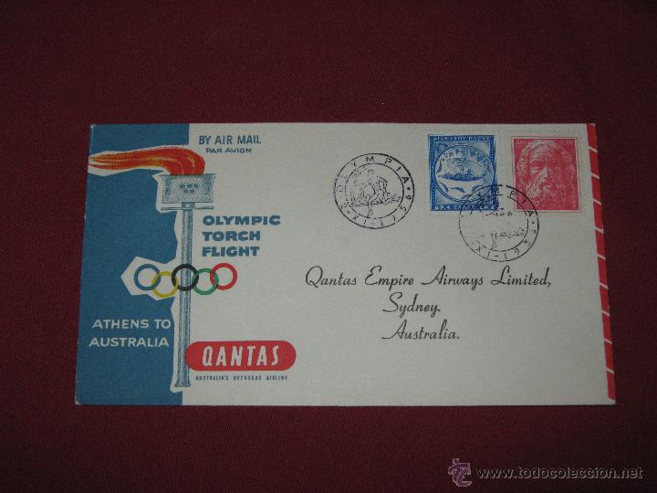 Briefmarken: GRECIA A&Ntilde;O 1956 - DEPORTES - OLIMPIADAS - MATASELLOS LLEGADA MELBOURNE AUSTRALIA