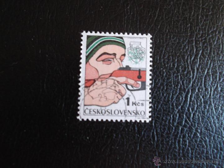 Sellos: Checoslovaquia. 2193 Spartakiada de invierno de los ej&eacute;rcitos aliados: Tiro. 1977. Sellos usados y n