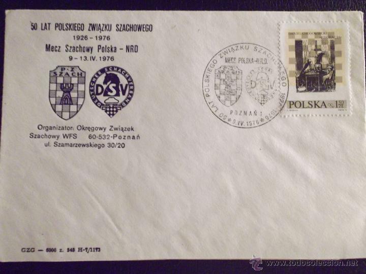 Sellos: Polonia. Sobre tem&aacute;tico de ajedrez. Matasello: 9.IV.1976