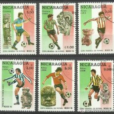 Sellos: NICARAGUA 1986 SELLOS COPA MUNDIAL FUTBOL MEXICO 86- ARQUEOLOGIA CERAMICAS MAYAS - FIFA . Lote 44784076
