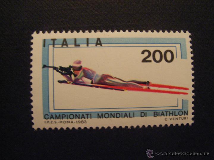 Selos: ITALIA N&ordm; YVERT 1557*** A&Ntilde;O 1983. CAMPEONATO DEL MUNDO DE BIATHLON