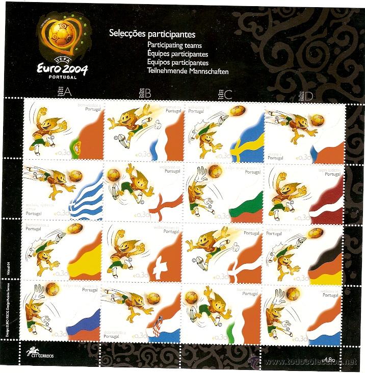 Selos: Portugal ** & Euro 2004, &Eacute;quipas Participantes (289A)
