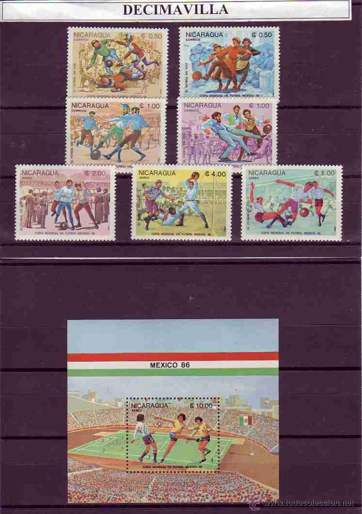 Selos: NICARAGUA, MEXICO 1986, 1985, 1357/60 - A1082/84 - H.B.