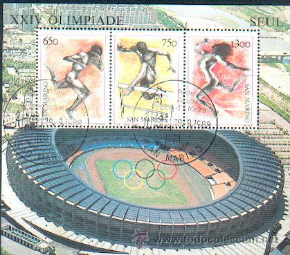 Timbres: San Marino ,& Jogos Ol&iacute;mpicos de Seoul 1988
