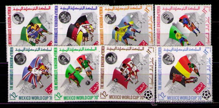 Selos: YEMEN 1970 - COPA MUNDIAL DE FUTBOL MEXICO 1970 - 8 VALORES