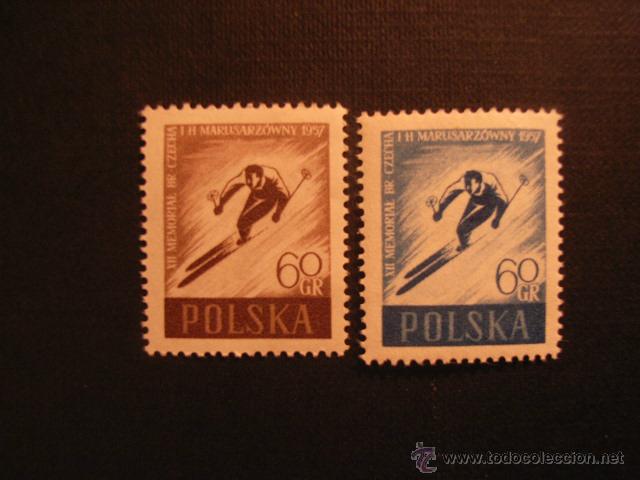 Selos: POLONIA N&ordm; YVERT 888/9*** A&Ntilde;O 1957. 12 ANIVERSARIO MUERTE ESQUIADORES CZECH Y MARUSARZ