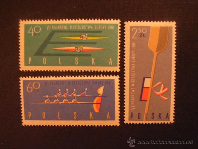 Selos: POLONIA N&ordm; YVERT 1117/9*** A&Ntilde;O 1961. 6&ordm; CAMPEONATOS DE EUROPA DE PIRAGUISMO