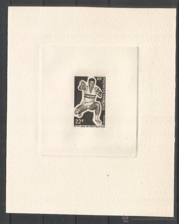 Briefmarken: POLINESIA POLYNESIE FRAN&Ccedil;AISE PRUEBA DE ARTISTA EN NEGRO ATLETISMO SALTO DEPORTE JUEGOS DEL PACIFICO