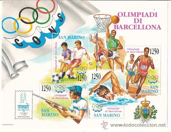 Briefmarken: San Marino ** & los Juegos Ol&iacute;mpicos de Barcelona 1992 (15)