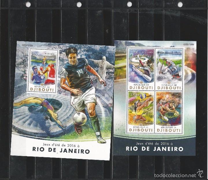 Timbres: Djibouti 2016 - Olympic summer Games Rio de Janeiro 2016 Official souvenir sheet mnh