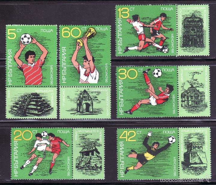Timbres: SELLOS DEPORTES FUTBOL. BULGARIA 3011/16 1986 6v.