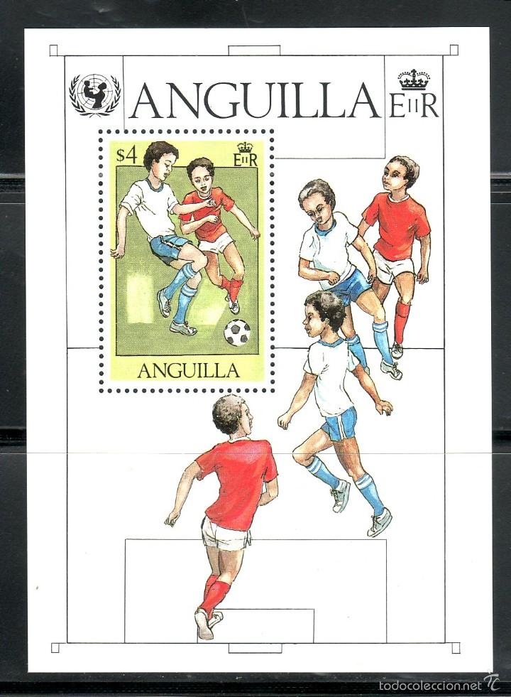 Briefmarken: SELLOS DEPORTES FUTBOL. ANGUILLA 1981 HB 39