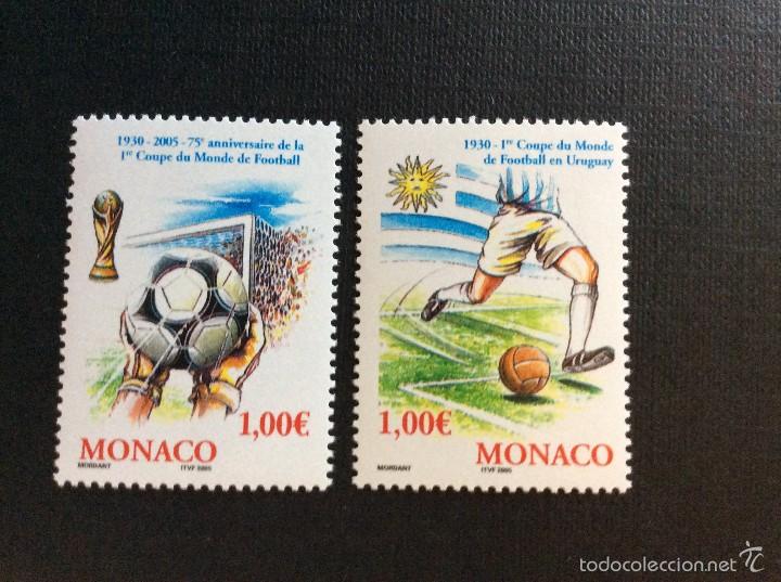 Briefmarken: FUTBOL.  MONACO N&ordm; YVERT 2465/6*** A&Ntilde;O 2004. 75 ANIVERSARIO 1&ordm; COPA DEL MUNDO DE FUTBOL