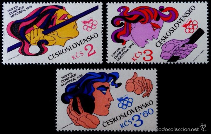 Selos: CHECOSLOVAQUIA 1976 - JJOO DE MONTREAL - YVERT N&ordm; 2152-54